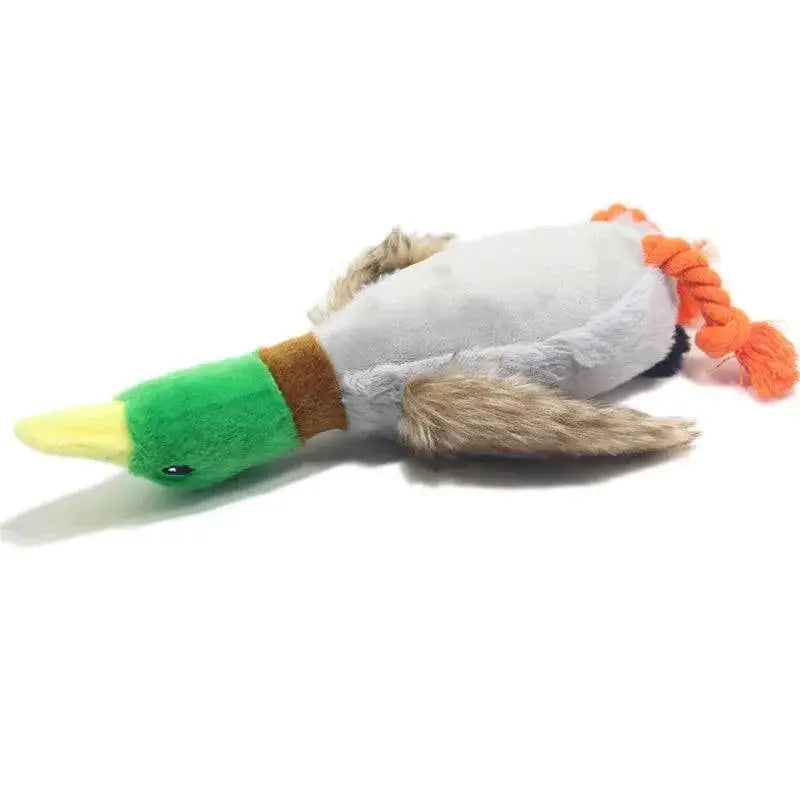 Plush Duck Squeaky Dog Toy With Cleaning Tooth Chew Rope
