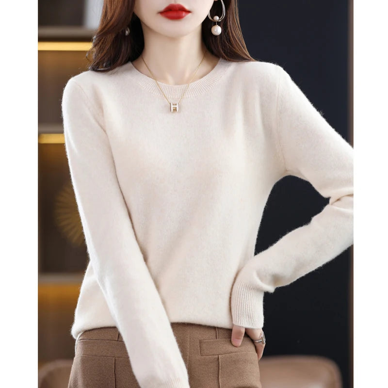 Crew Neck Wool Knit Sweater