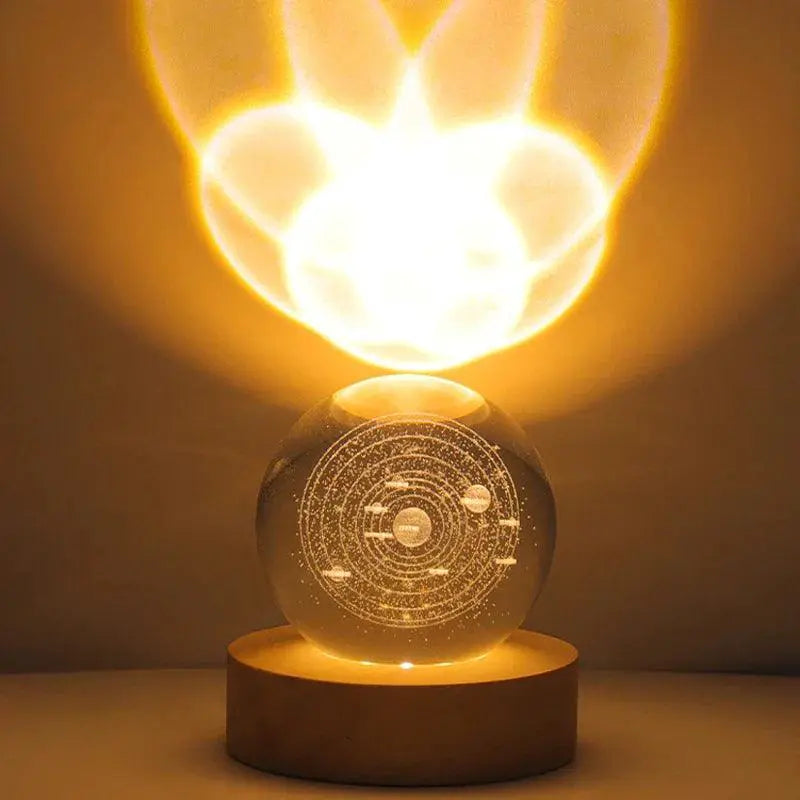 Valentines Day Galaxy Crystal Ball Led Night Light Gift