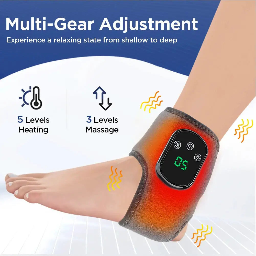 3-in-1 Rechargeable Ankle & Foot Massager 3 Vibration Mode Ankle Massager Foot Revive Massager for Pain Relief &