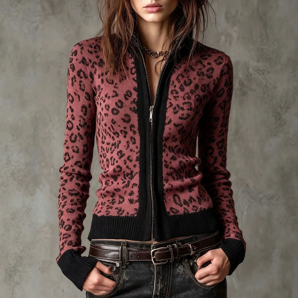 Vintage Patchwork Half Neck Jacket