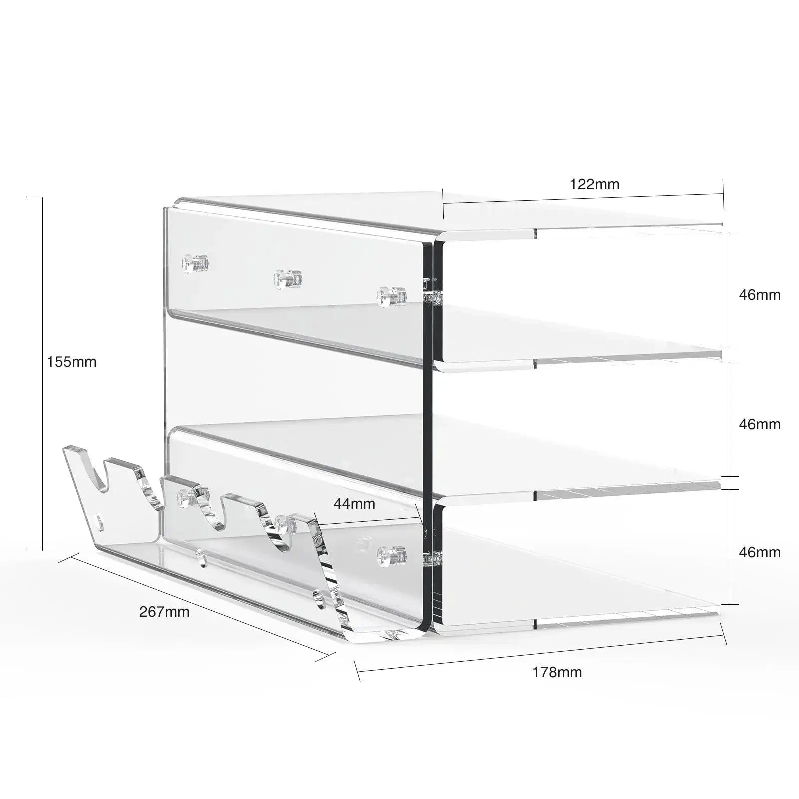 Yikola Acrylic Desktop Organizer 3 Tier Stand Mouse Rack