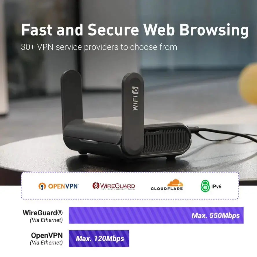 GL.iNet (Slate AX) Travel Router, Pocket Wi-Fi Wireless — product view 3