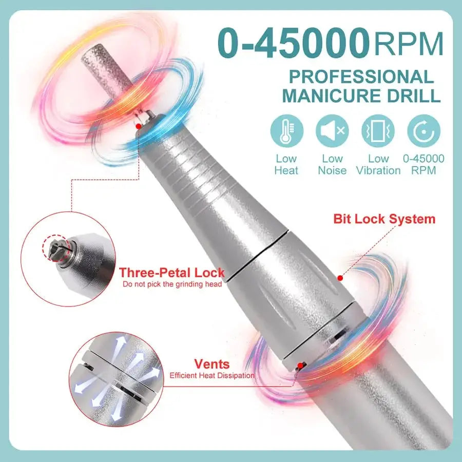 Professional 45000RPM Electric Nail Drill For Home And Salon