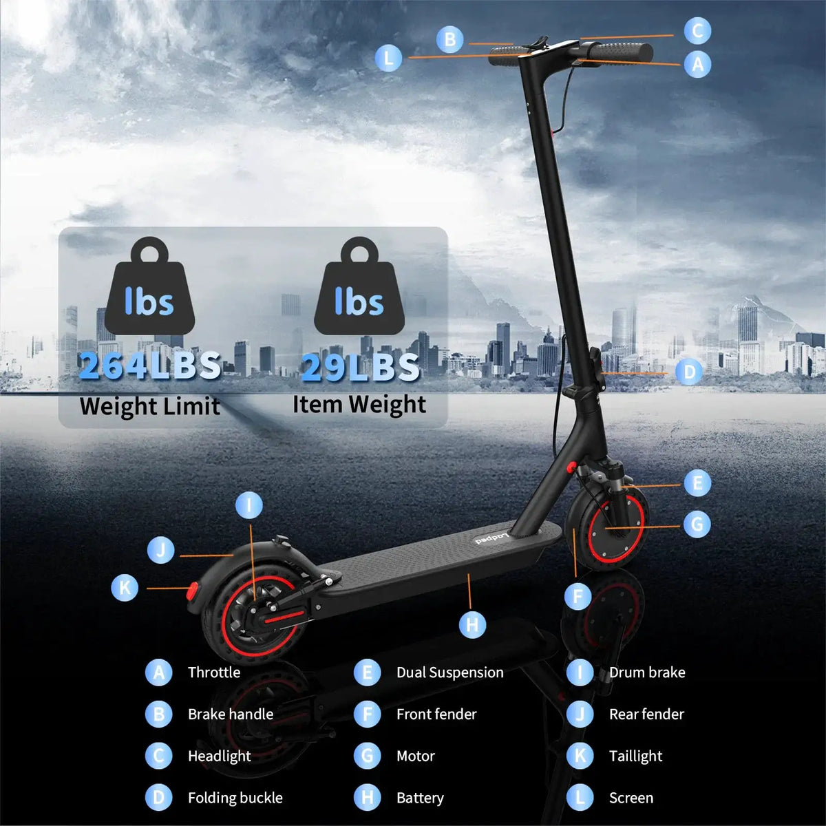 Compact Electric Foldable Scooter — product view 4