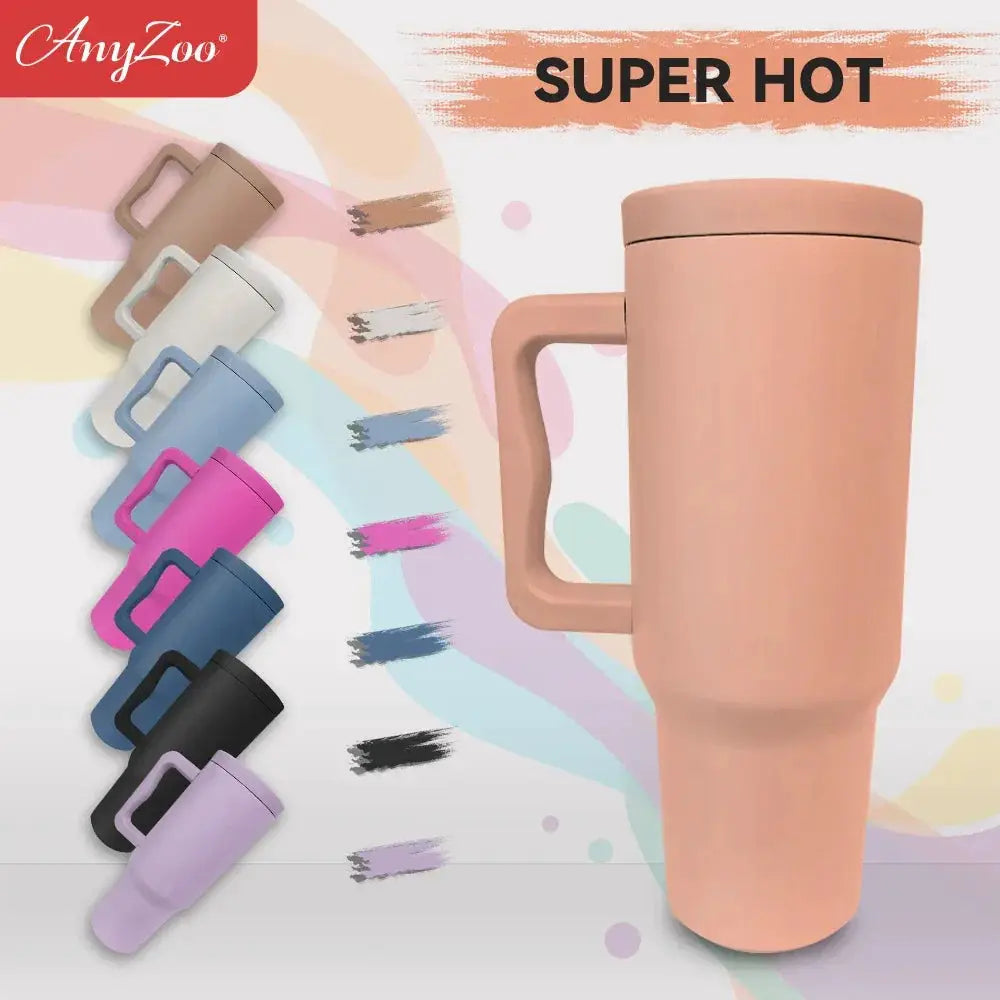 40oz Insulated Tumbler With Handle Stainless Steel