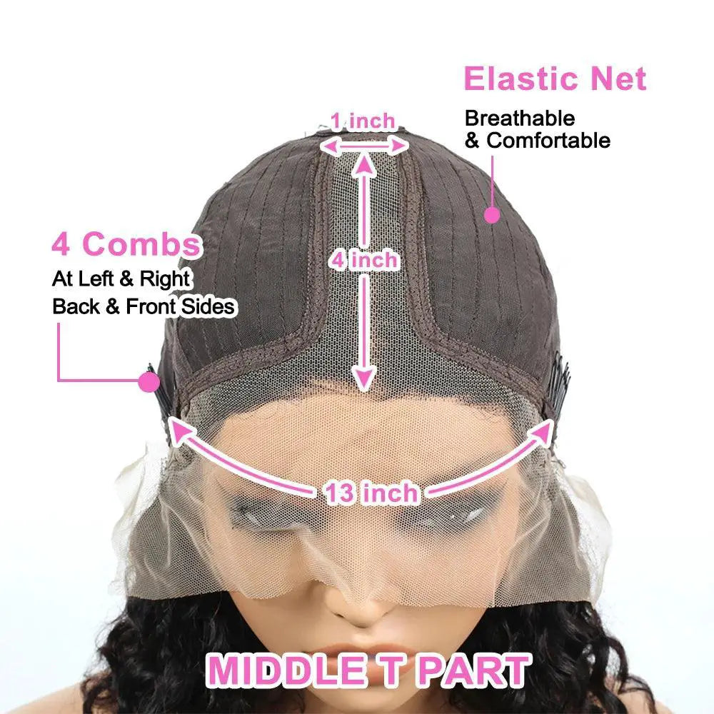 Short Deep Curly Bob Wig Wet And Wavy Lace Front 13x4