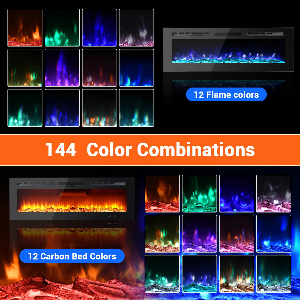 Slim Adjustable Fireplace