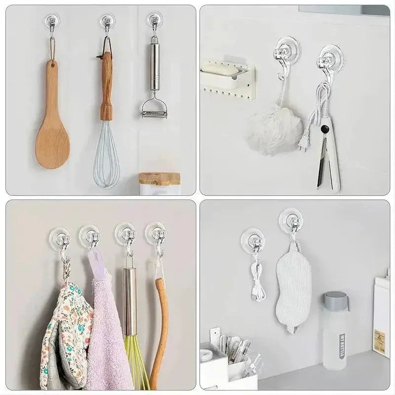 Clear Suction Cup Hooks For Strong Hold In Bathrooms