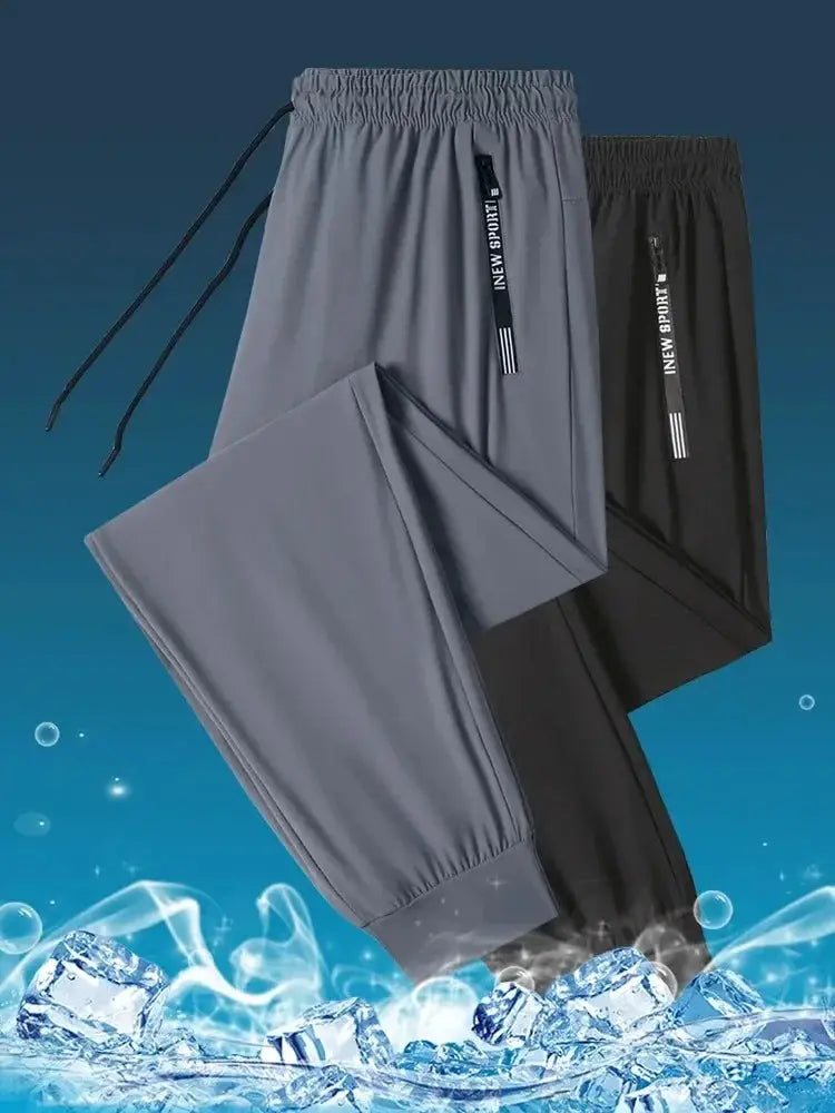 Ice Silk Mens Summer Sports Quick Dry Casual Pants