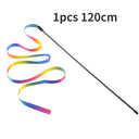 Rainbow Strips Cat Teaser Wand - Fun Interactive Toy