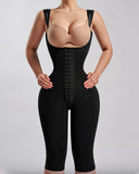 Colombian Mid-length Shapewear with Crotch Zipper & Straps