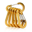6pcs Carabiner Clip Aluminum Alloy Keychain Lock Buckle