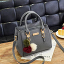 Vintage PU Leather Ladies Handbag With Plush Tassel Crossbody Bag