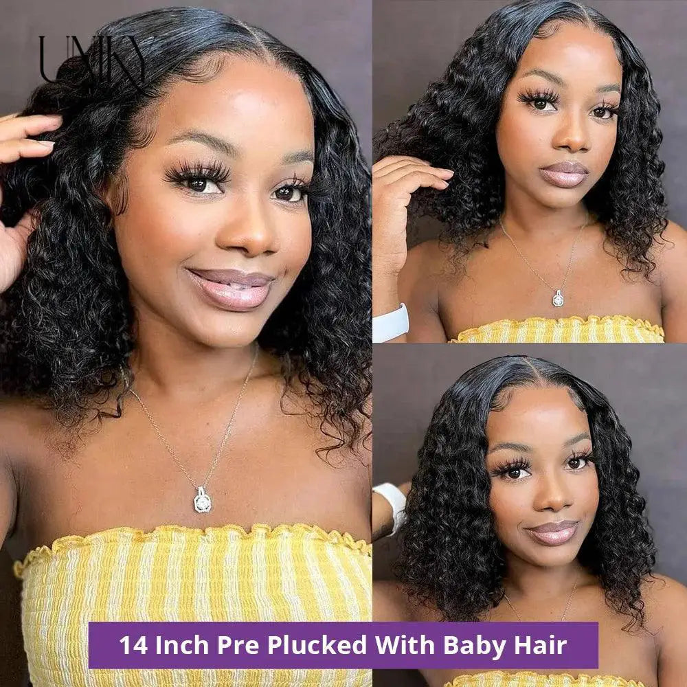 Short Deep Curly Bob Wig Wet And Wavy Lace Front 13x4