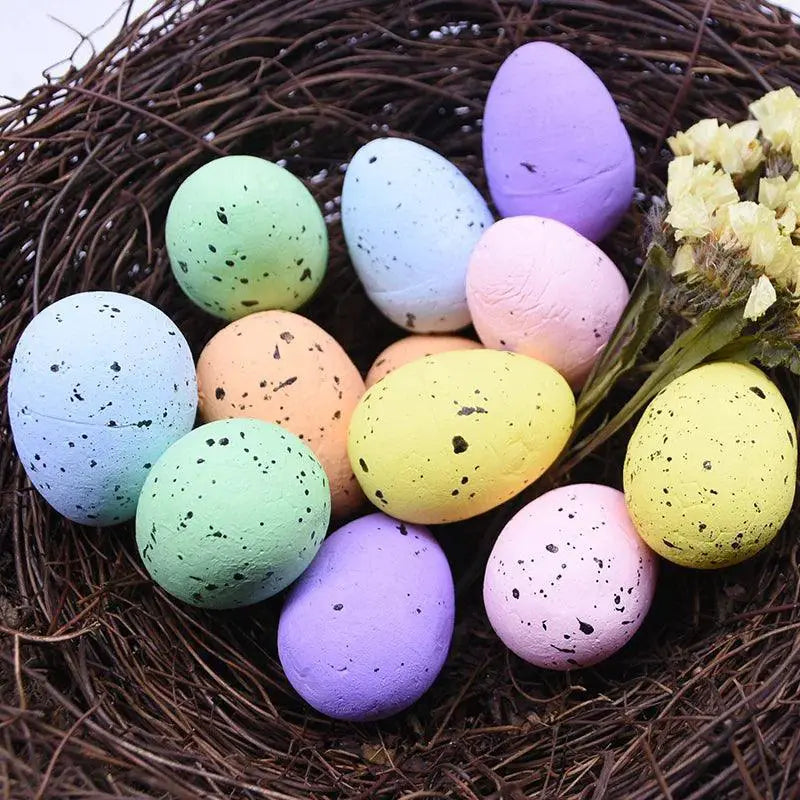 Round Rattan Bird Nest Easter Decor Bunny Eggs Vine