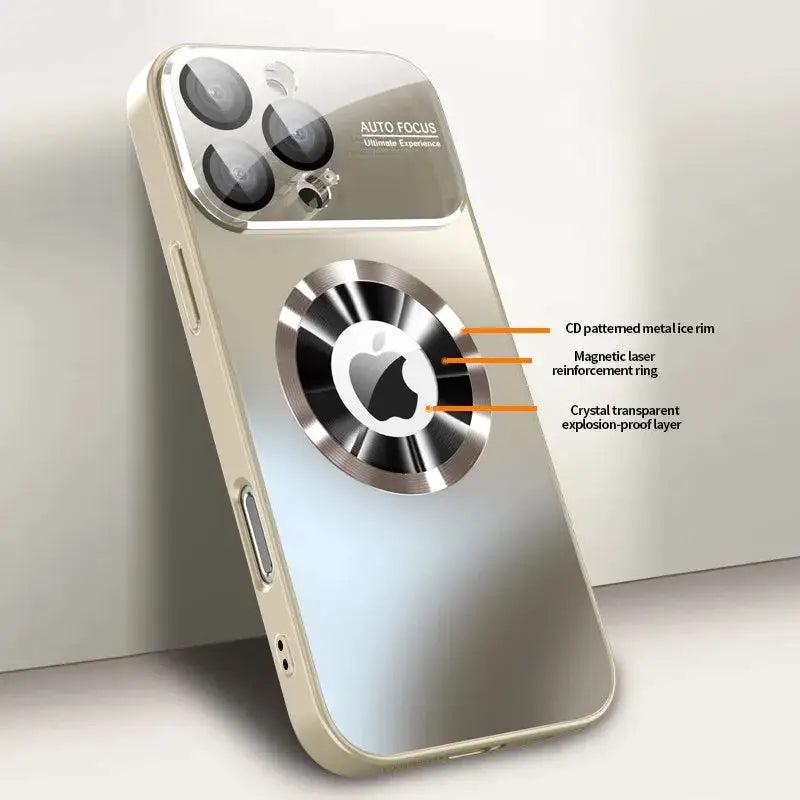 New Titanium Metallic Luxury Matte Case For iPhone 17 16 15 14 13 12 18 Pro Max For Magsafe Glass Lens Camera Protection Cover