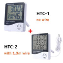 Electronic Temperature Humidity Meter with Clock Indoor Outdoor Weather Station