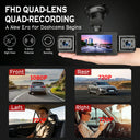 BCUOZ Dashcam with Super Night Vision - Front Rear Left