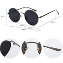 Unisex SHAUNA Retro Round Sunglasses with UV400 Protection