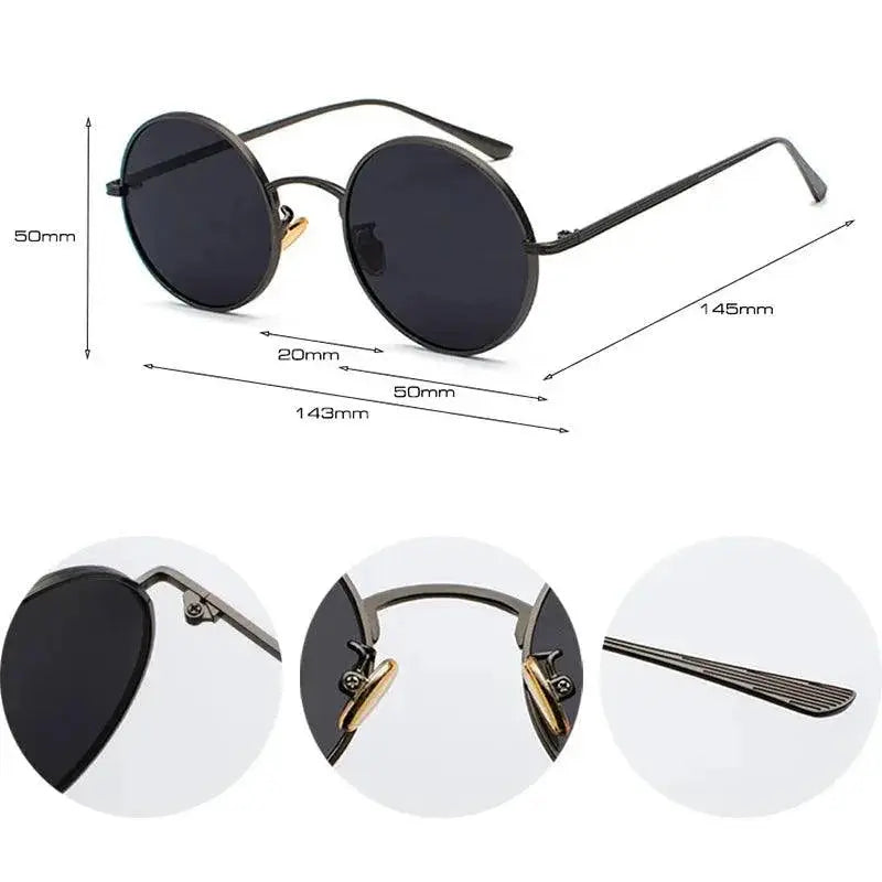 SHAUNA Unisex Retro Round Sunglasses With UV400 Protection