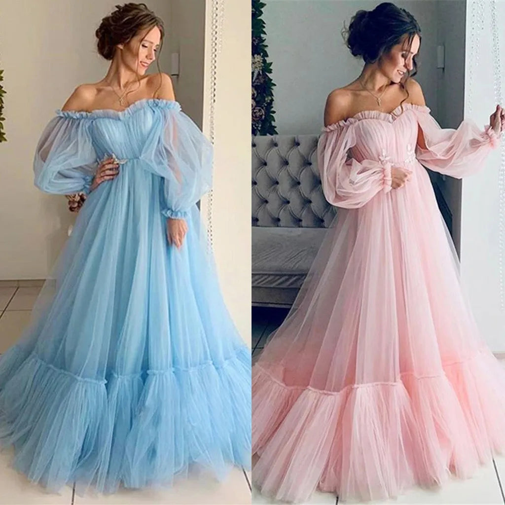 Backless Layered Tulle Lace Dress