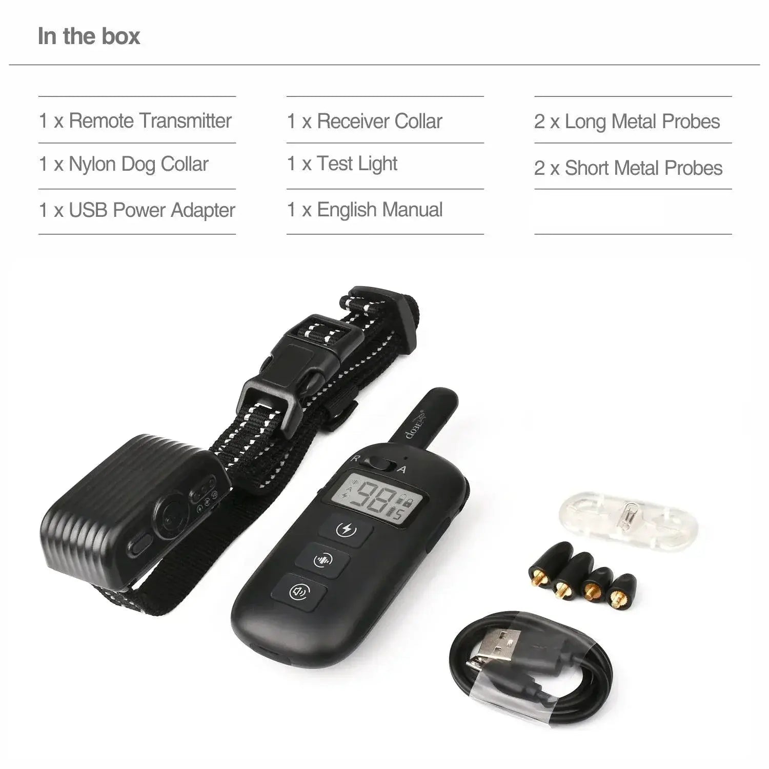 Remote Dog Training Bark Collar 600M Waterproof Long Range
