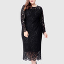 Round Neck Lace Midi Dress