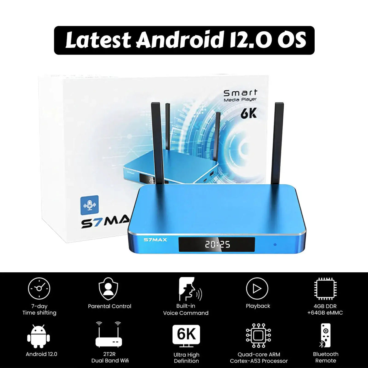 2026 SuperBox S7 Max/S7 Ultra/S7 Pro Android TV Box 6K Streaming Media Player with AI Voice Control - Same Day Shipping