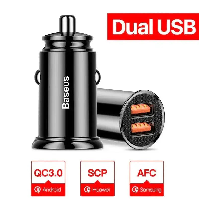 30W Fast USB Car Charger For iPhone Samsung Huawei