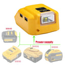 Multi Function Battery Adapter USB Power Bank LED Light Tool