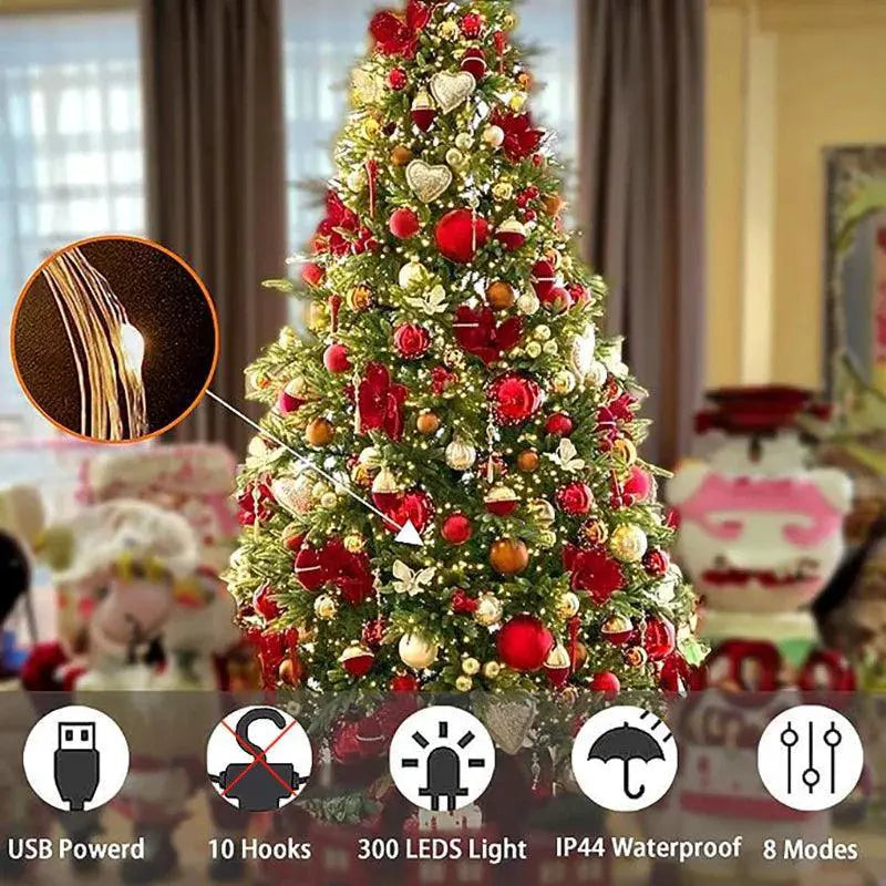 USB LED Fairy Curtain Lights For Home Decor And Festive Use