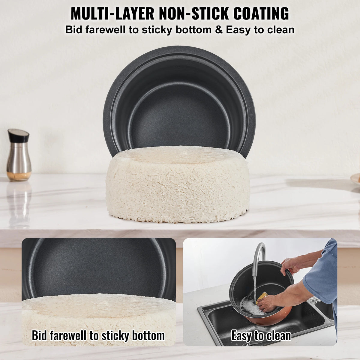 SucceBuy Commercial Rice Cooker Cup Rice Cooker L with Nonstick — product view 4