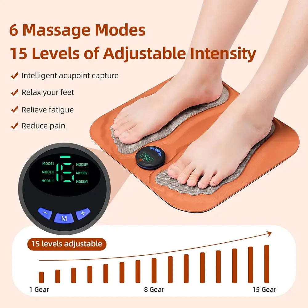 Smart 3D Foot Massage Pad 15 Levels Intensity Feet Massager Acupoint Foot Massager Relax Feet Muscles Slim Legs Foot Pad