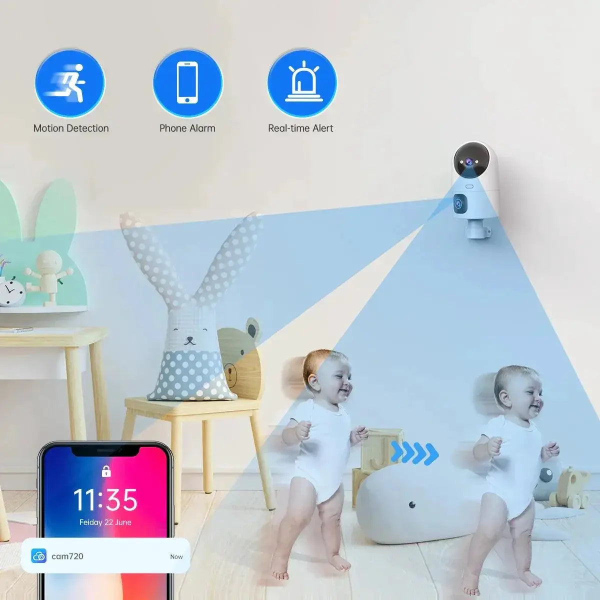 4K Dual Lens Security Camera Night Vision Tracking System