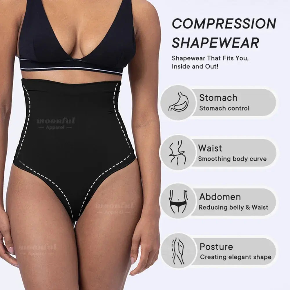 High Waist Thong Shapewear For Abdomen Control And Slimming