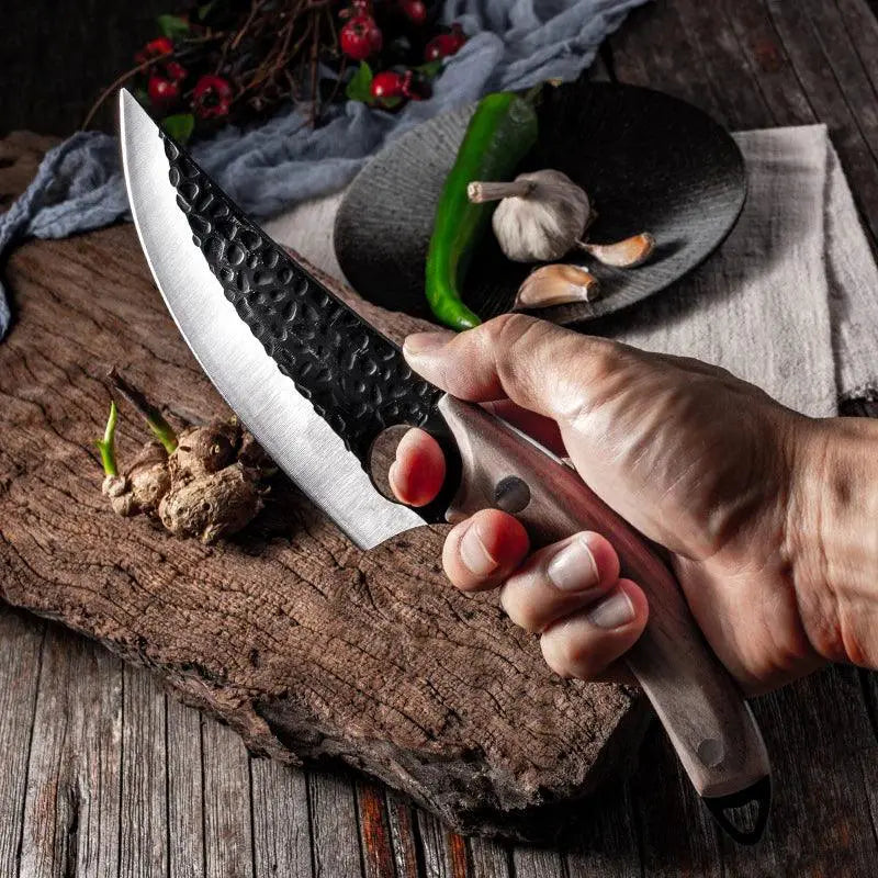 Handcrafted 6 Inch Boning Knife With Wooden Handle Cover