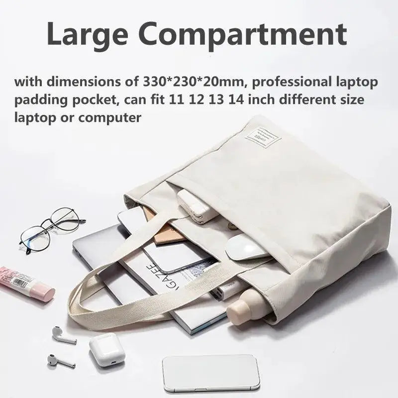 Canvas Laptop Tote Bag Stylish And Shockproof Carry All