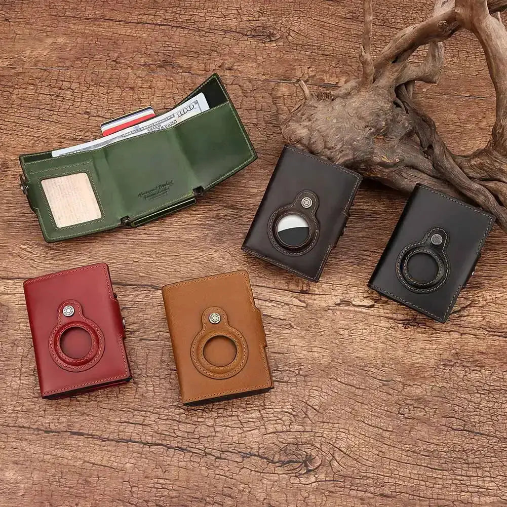 Anti Scan Magnet Credit Card Holder Wallet Genuine Leather