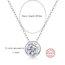 Round Cross Moissanite Pendant Necklace in Sterling Silver