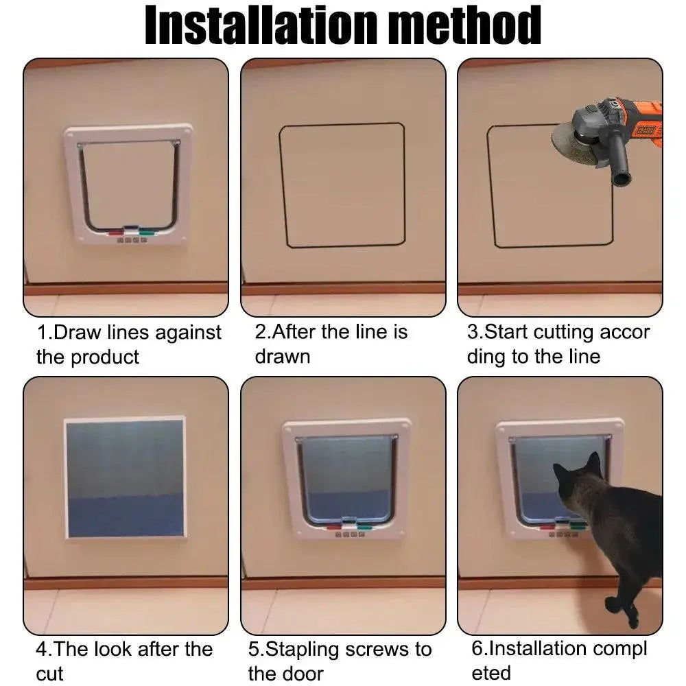 Dog Cat Flap Door Security Lock Gate Small Pets Half Price
