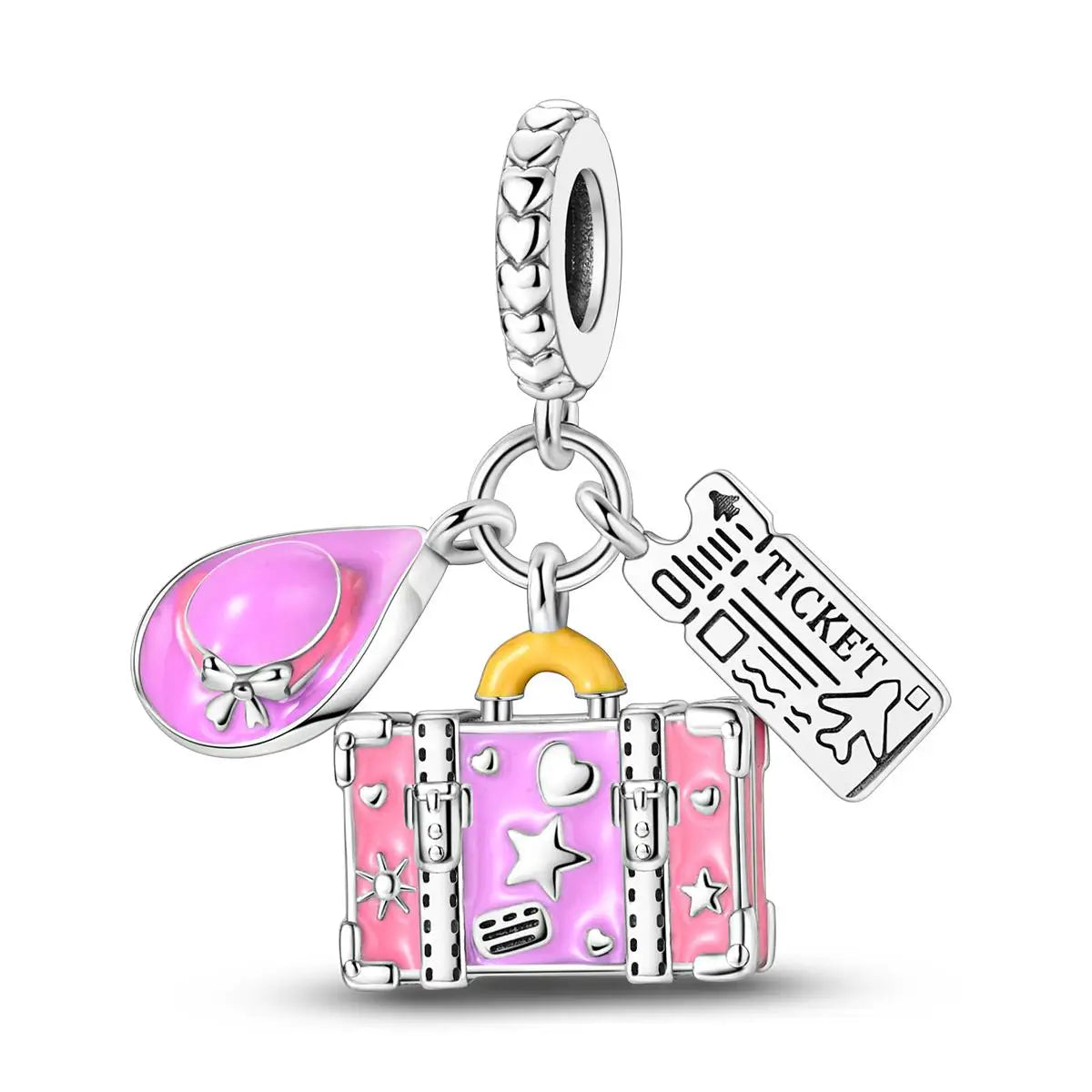 Charm Silver Plated Zircon Beads