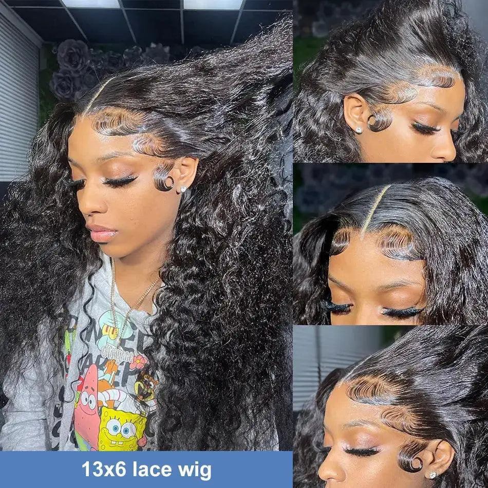 Deep Curly Lace Front 360 Full Lace Brazilian Human Hair Wig