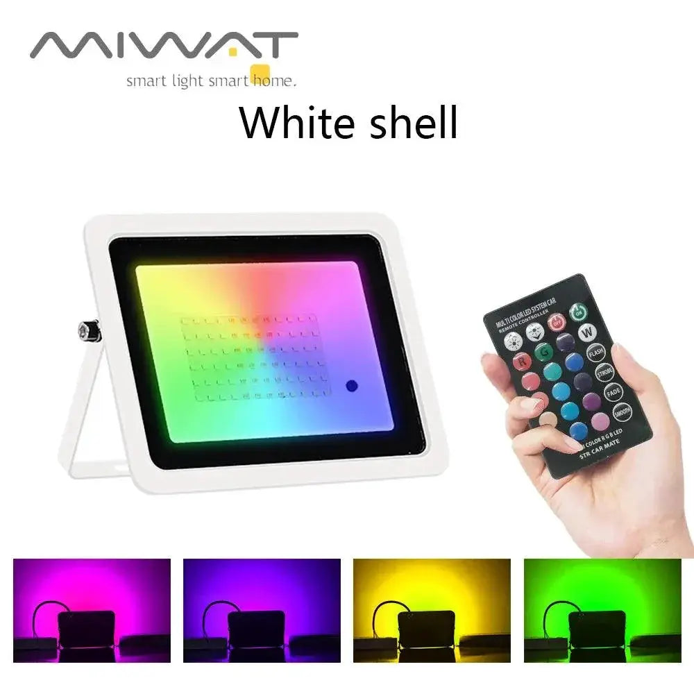 RGB Flood Light 100W Waterproof LED Spotlight Outdoor