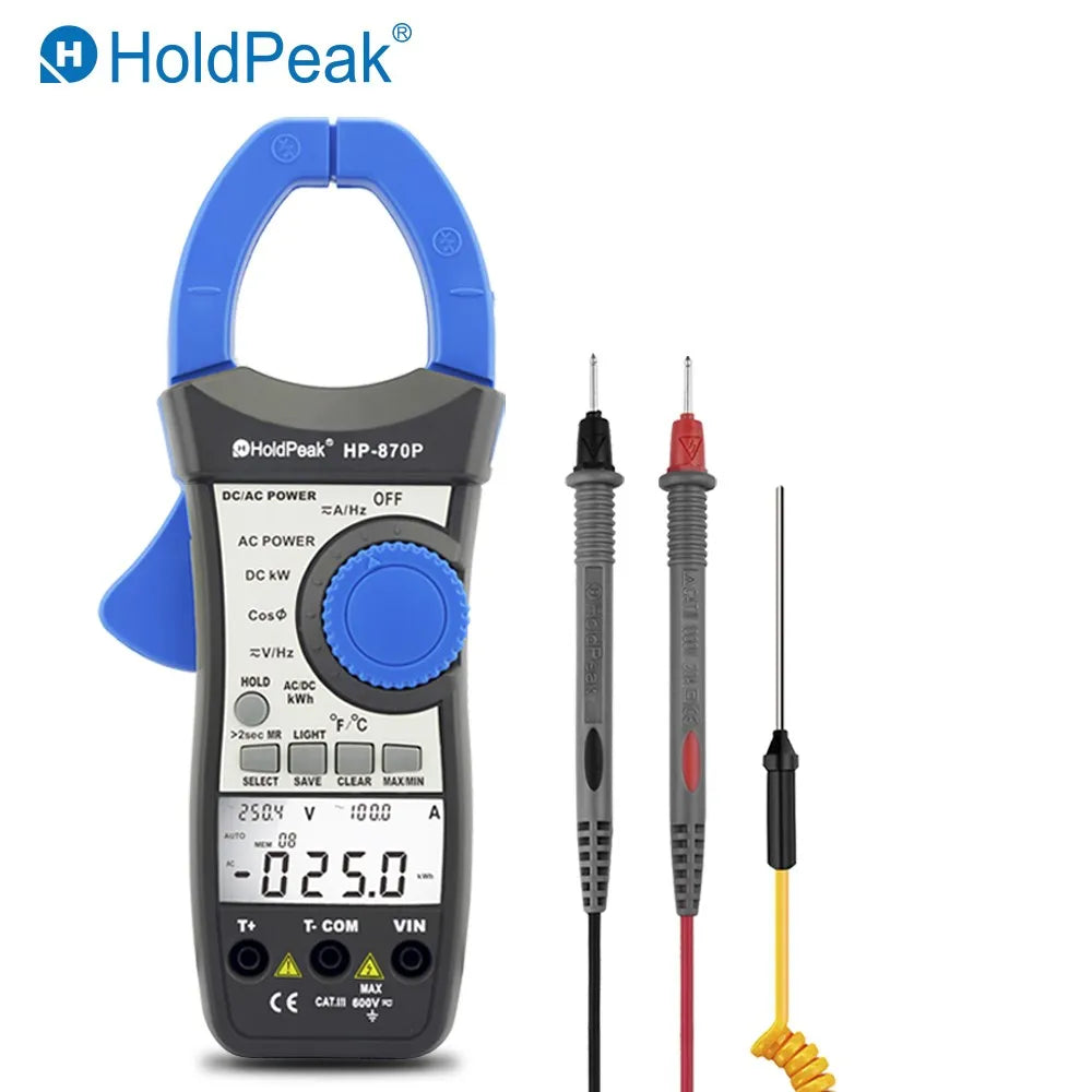 HoldPeak Power Clamp Meter AC/DC Voltmeter Ammeter Tester — product view 1