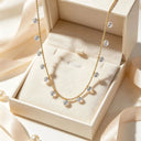 Moissanite Station Pendant Necklace