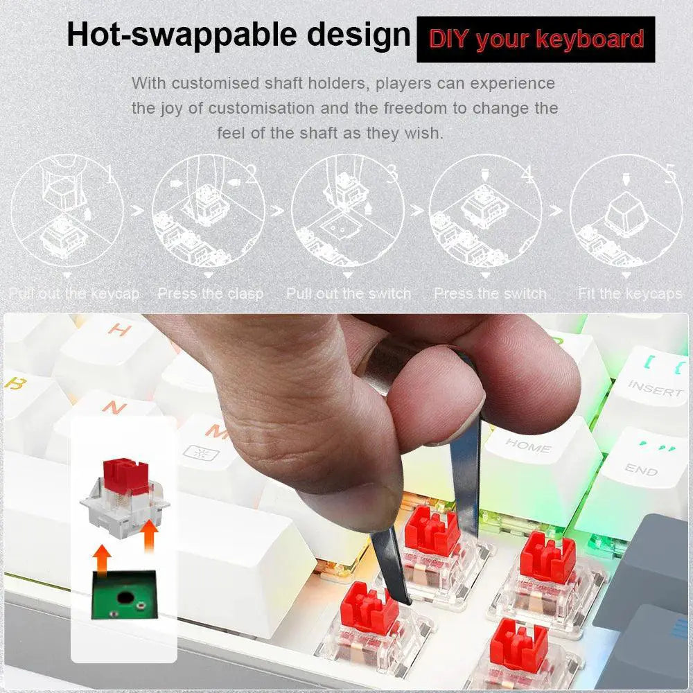 EYOOSO Z686 RGB Mechanical Keyboard Portable 65 Percent Slim