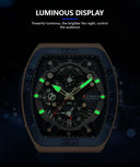 Mens Colorful Multi Functional Tonneau Quartz Watch