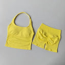 Seamless Yoga Set Women Backless Halter Top - Easy