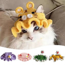Cute Flower Cat Hat for Pet Cosplay